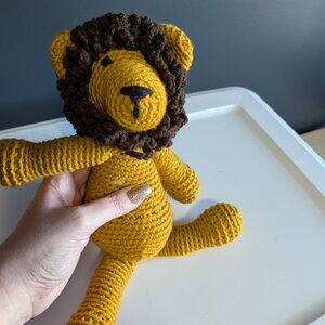 Hand-crocheted lion